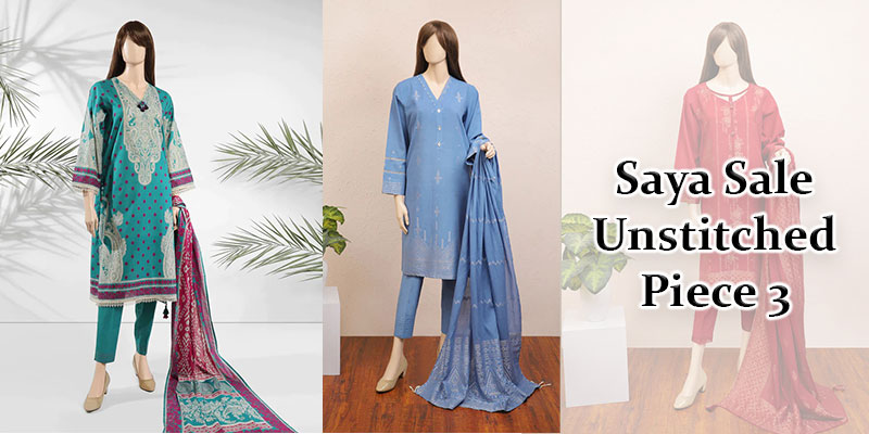 Saya Unstitched 3 Piece Sale Online