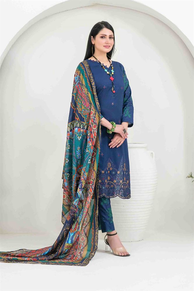 Gulposh Inspired Unstitched Suit - Floral Elegance Redefined