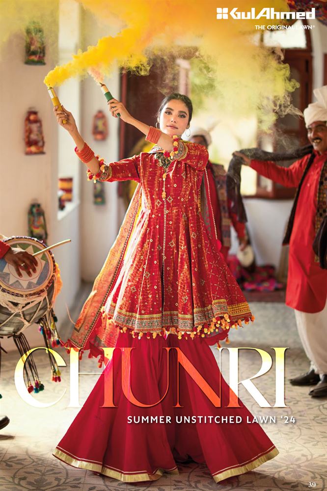 Chic Chunari 24 Women's Unstitched Suit - Fusion of Tradition and Modernity