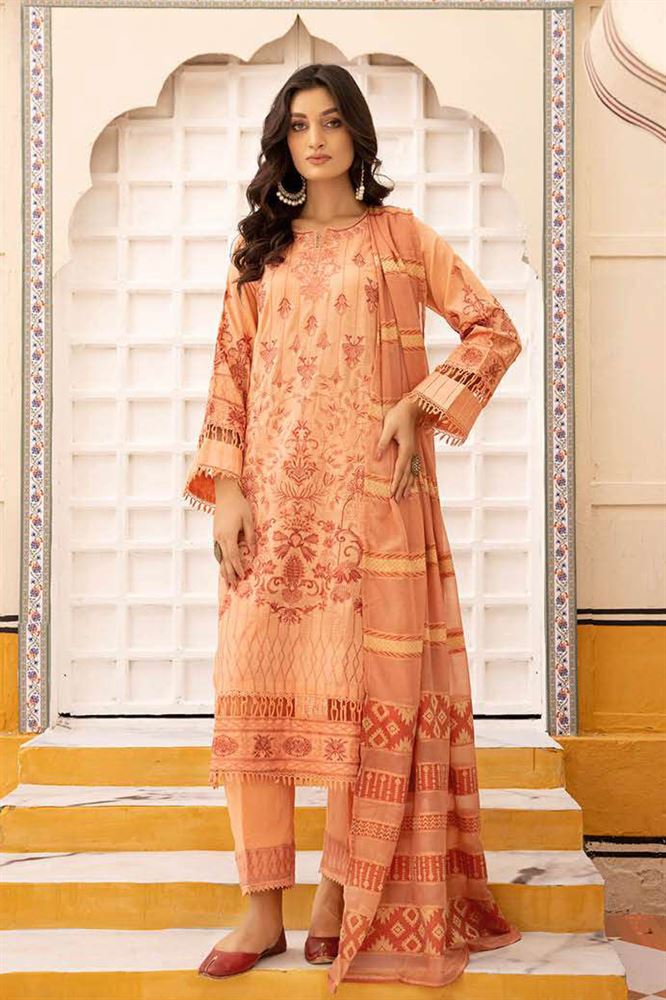 Damsa Unstitched 3pc Collection - Traditional Sophistication