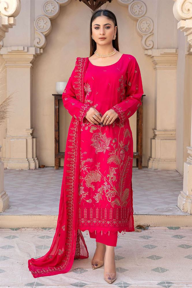 Nikhar 3pc Unstitched Suit - Versatile Chic for Any Occasion