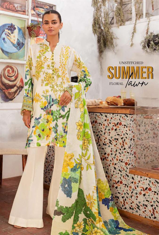 Aimal Vol-1 Unstitched Dress Material - Ethnic Opulence