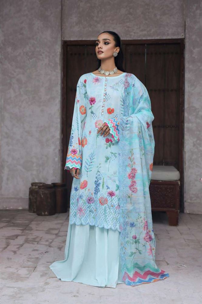 Mishaal 3Pc Vol-10 Unstitched Collection - Vibrant Color Palette