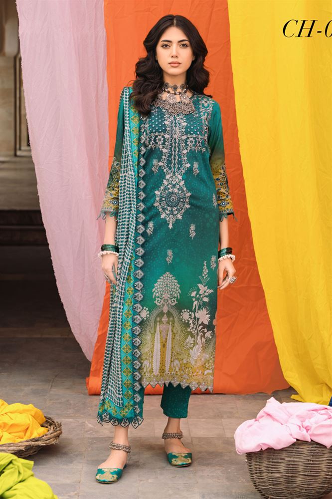 Chunri Unstitched Dress Fabric - Traditional and Trendy
