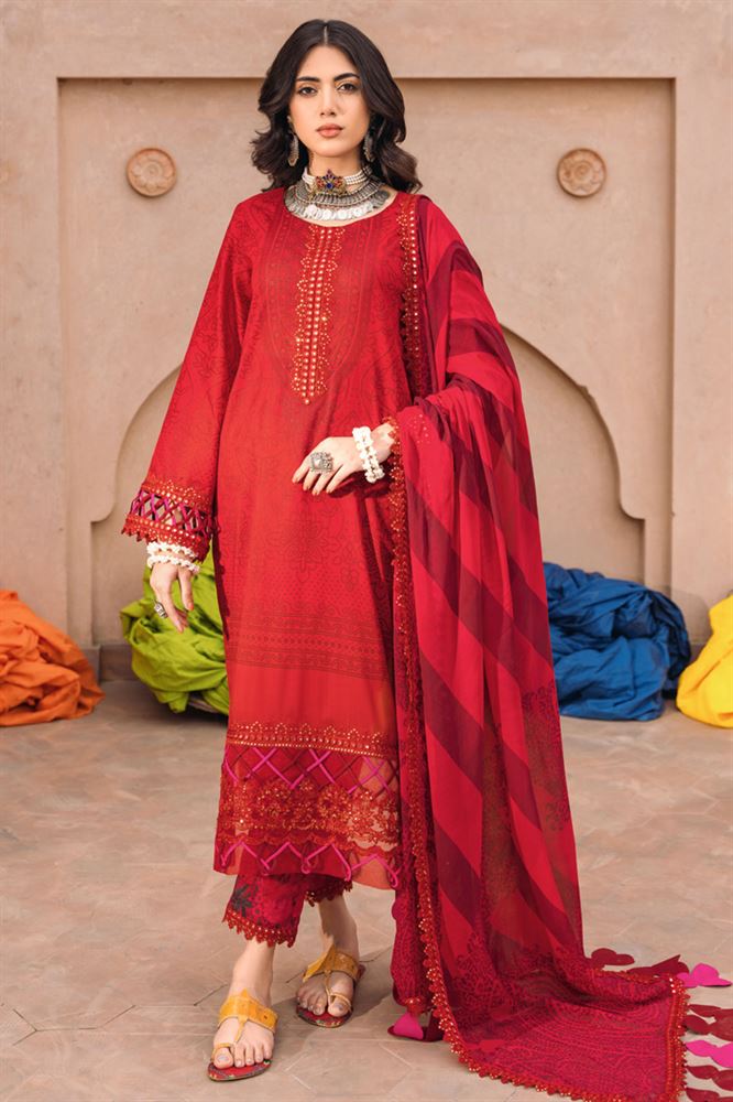 Chunri Embellished Dress Material - Unstitched Grace