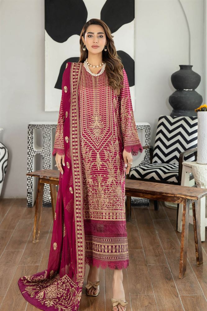 Jahan Ara Patterned Apparel - 3pc Unstitched Collection