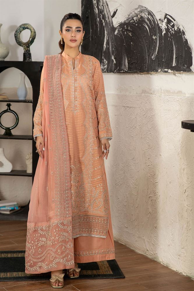 Jahan Ara 3pc Unstitched Set - Timeless Ethnic Chic