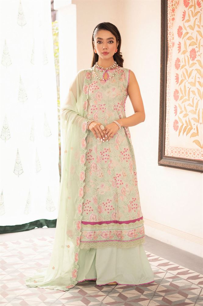 Bella Breez 3pc Unstitched Collection - Elegant Floral Embroidery