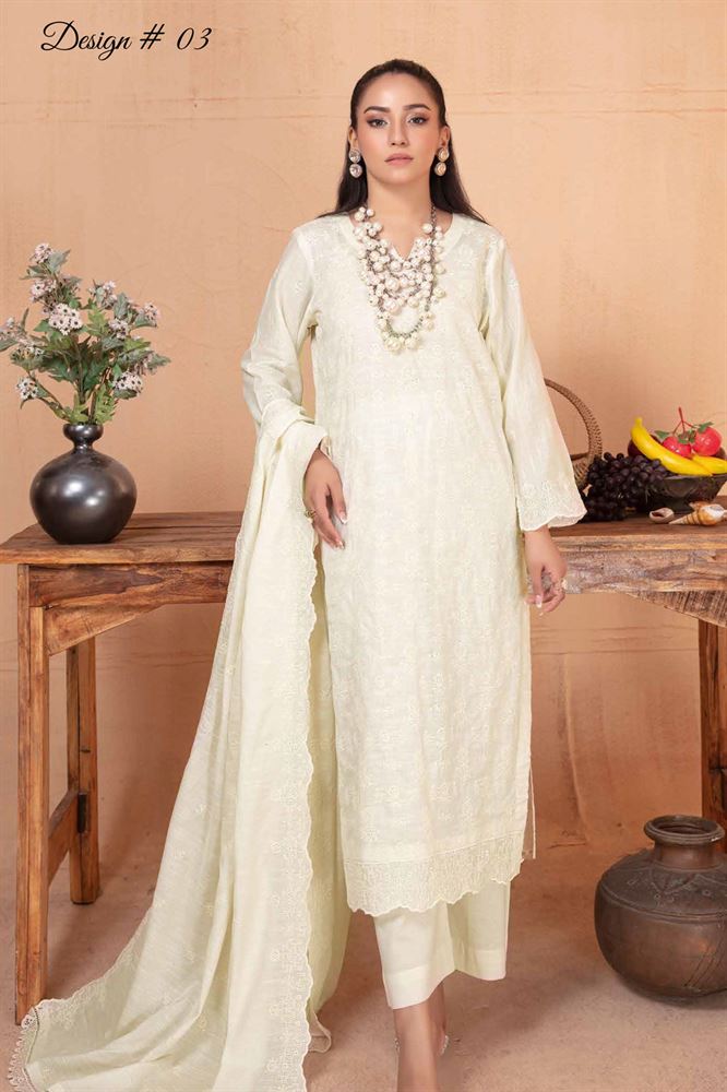 Saqafat Unstitch Apparel - Traditional Opulence in 3 Pieces