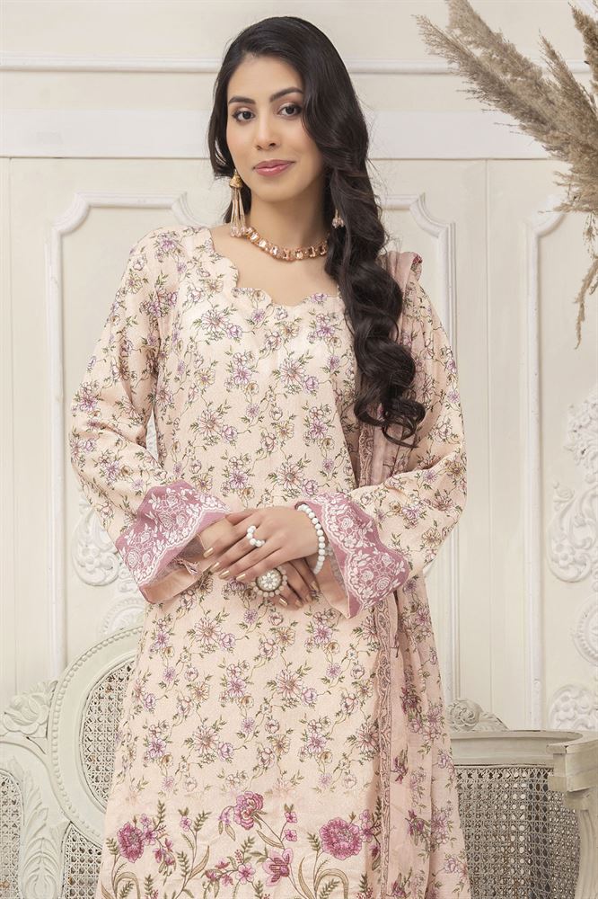 Noor E Saba Unstitched Suit - Intricate Embroidery and Design