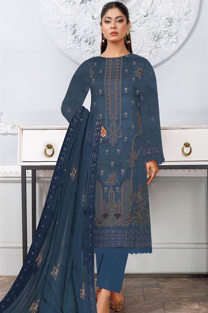 Ayna 3pc Unstitched Vol-1 Embroidered Apparel - Intricate Embellishments for Opulent Charm